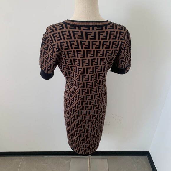 Fendi Black and Brown Forever Dress - Picture 7 of 8